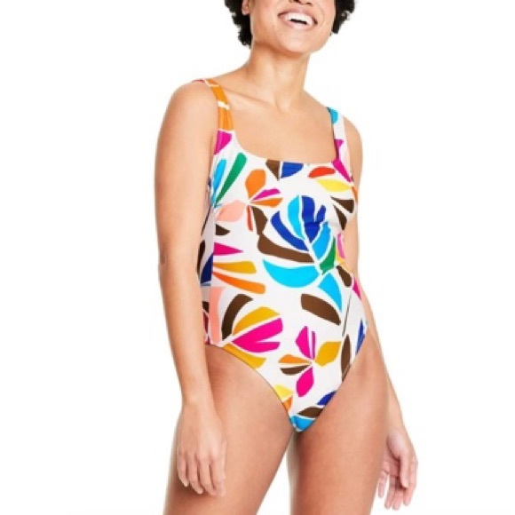 NWOT Tabitha Brown x Target Botanical Print Lowback One Piece Swimsuit, sz XS - Picture 2 of 10